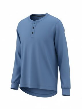 Saddlebred Men's Long-Sleeve Henley in Slate Blue